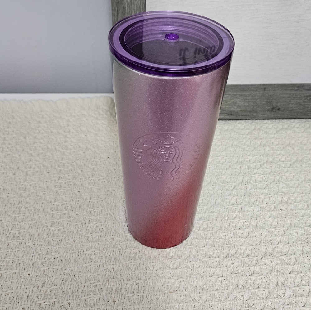 Starbucks 16oz Holiday Ombre pink & purple Stainless Steel with lid - Picture 6 of 16